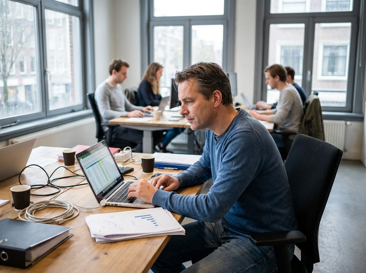 MKB-ondernemer en team aan het werk